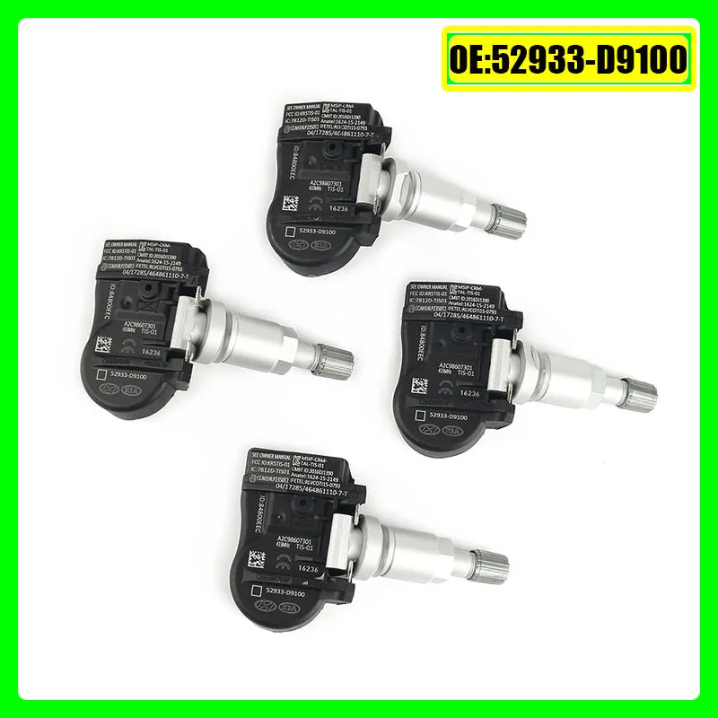 Tire Pressure Sensors 52933-D9100 for Hyundai Elantra Genesis Ioniq Kauai Kona Kia Soul Niro Optima 433MHz 52933-D4100