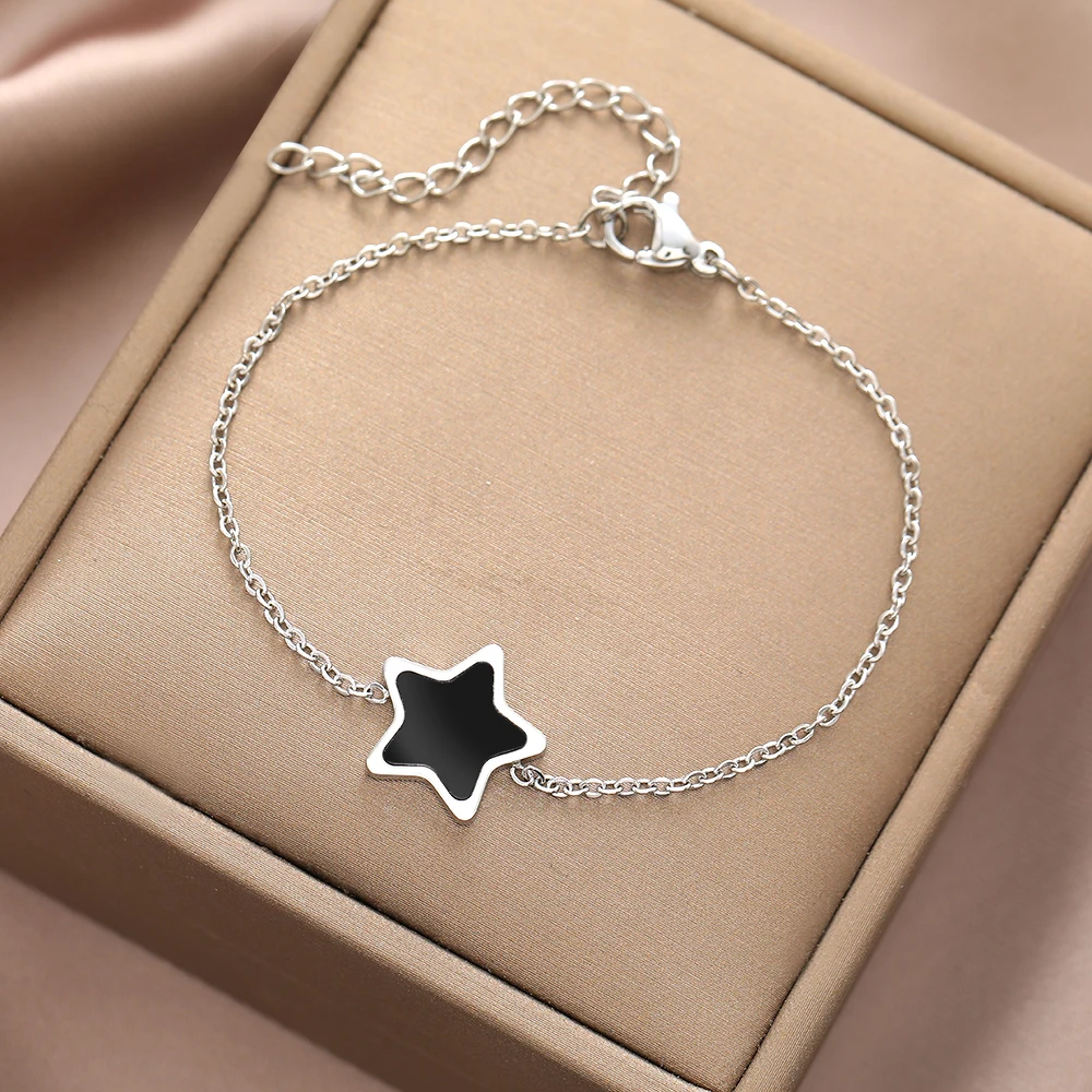 Stainless Steel Bracelets Minimalist Elegance Pentagram Star Chain Trendy Fine High-end Sense Bracelet For Women Jewelry New in