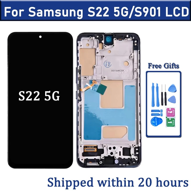 Wyświetlacz TFT do Samsung Galaxy S22 S901B S901U S901W S901N S901E LCD Ekran Dotykowy S22 5G z Ramką do Samsung S22 5G