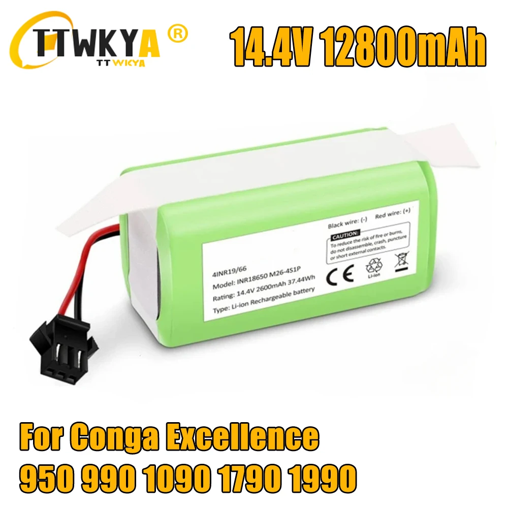 Batteria di ricambio 14.4v 12800mAh compatibile con Ecovacs Deebot N79 n79S DN622 ed Eufy RoboVac 11,11S,12,15C,15T,35C,G10 Hybrid