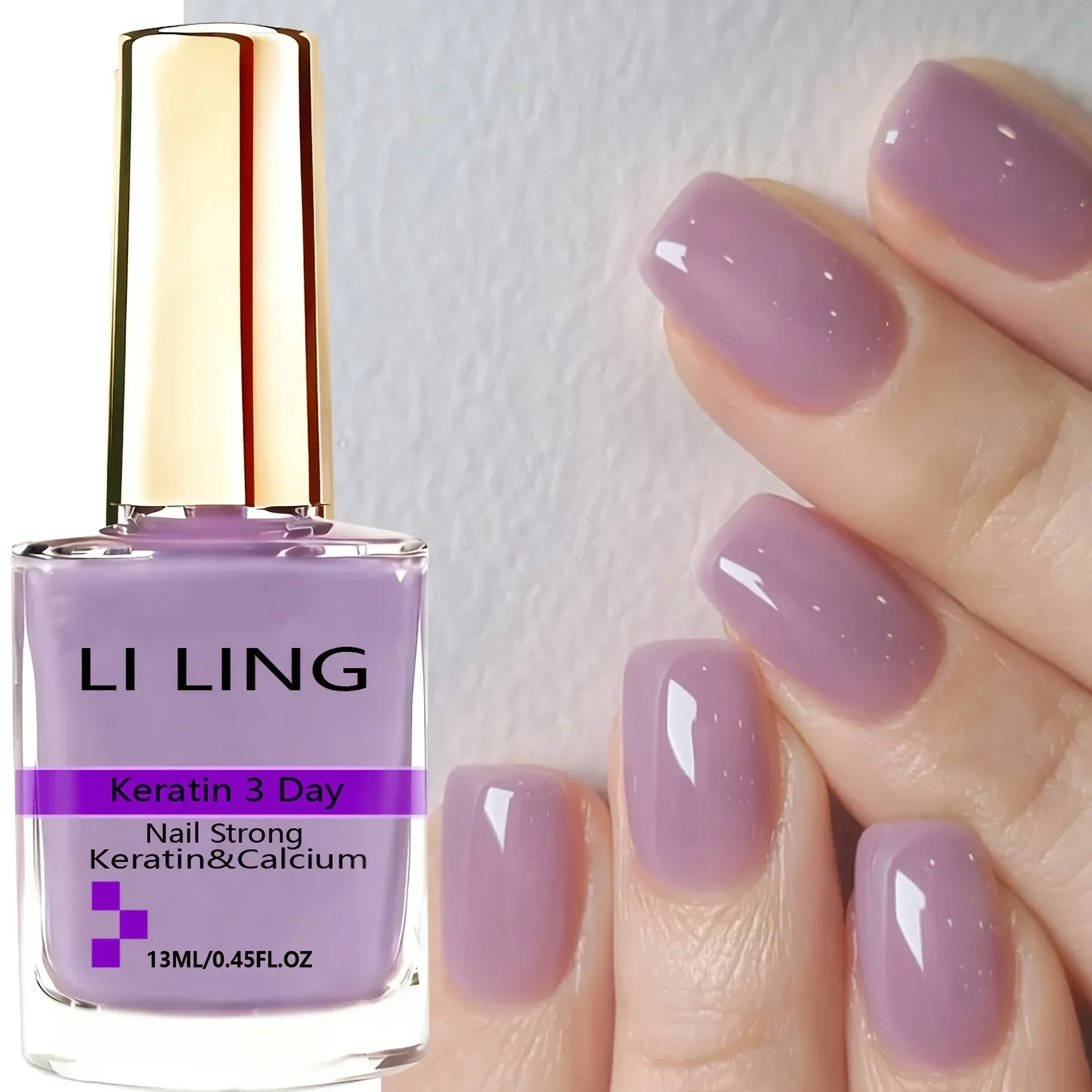 Icy Plum Stärkender Nagellack, Neuer Frühling-Sommer-Härter, Schnell trocknende Maniküre, ein Muss für Nagelkunst-Liebhaber. – Detail 1
