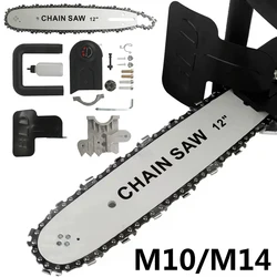 12 Inch Electric Saw Bracket Set M10/M14 Angle Grinder Converted to Electric Chainsaw Adapter Tool Portable Conversion Head Kits