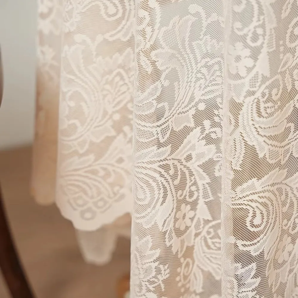 Multipurpose Paisley Lace Clothes Rack Cover White Lace Curtain Cover Dust-Proof Cover Clothing Storage