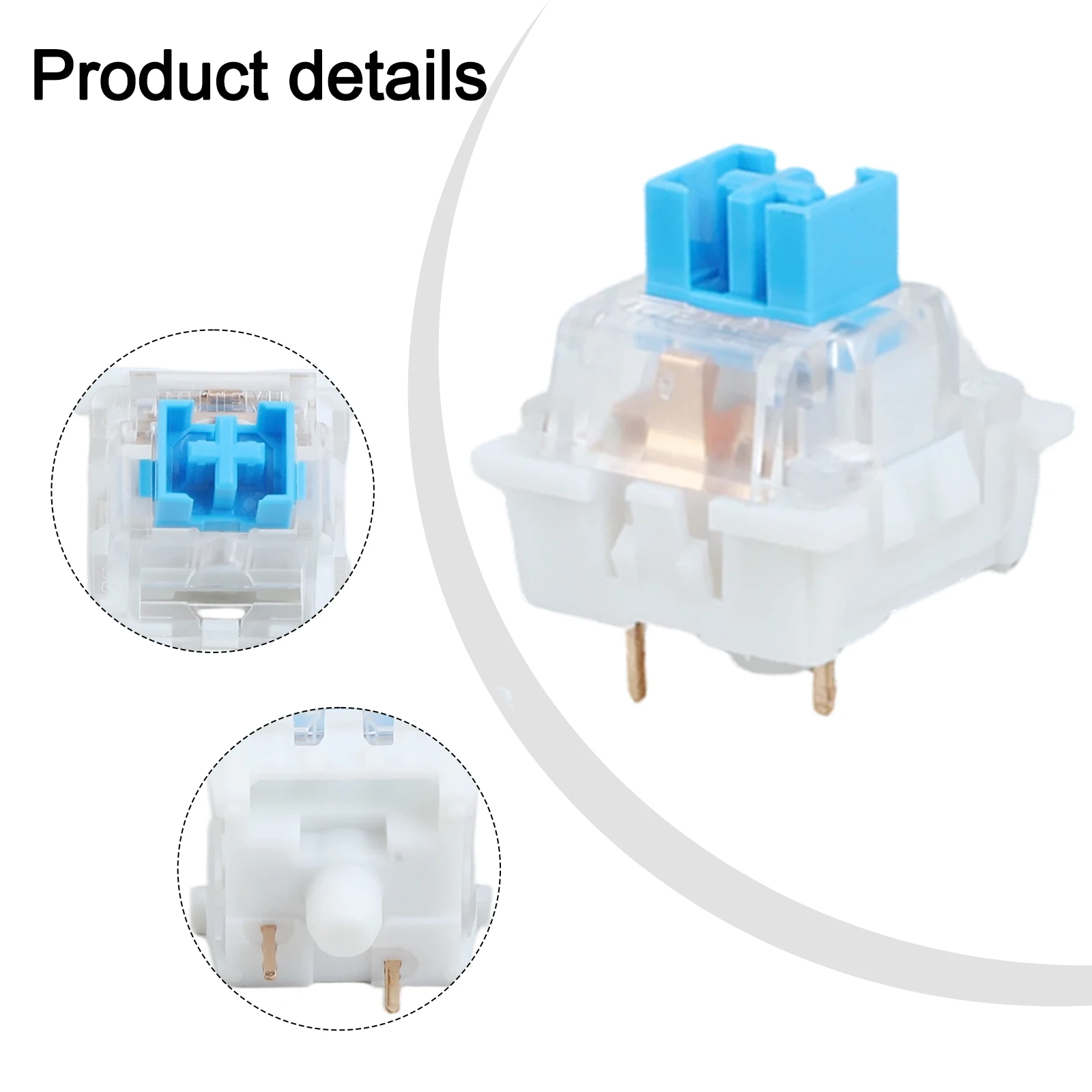 Pre-Lubed Switches Tactile Keyboard Switches Transparent Blue Casing Strong Two-Stage Tactile Bump Tactile Switches White blue