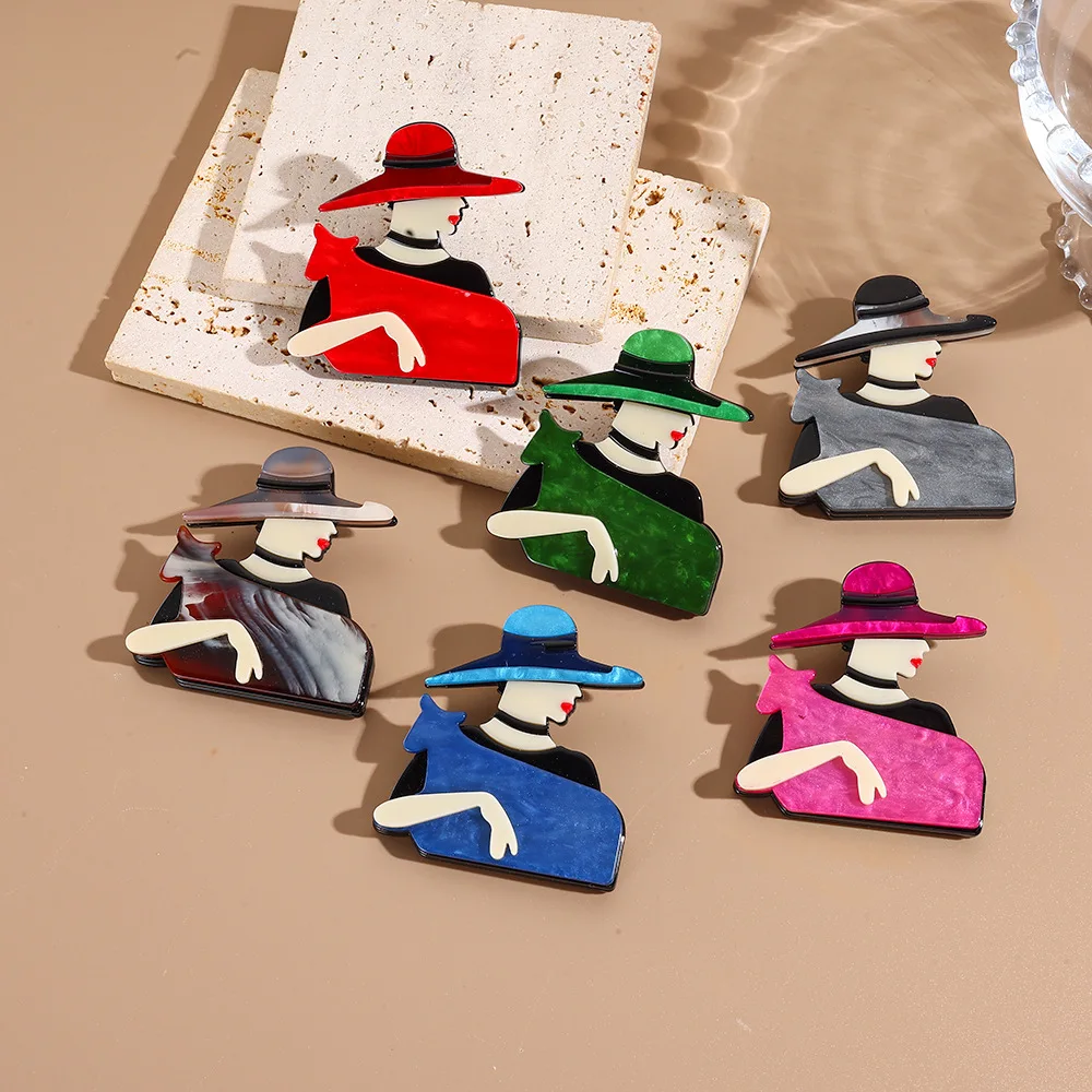 DIY accessories Korean light luxury small fragrant acrylic brooch, cute cartoon high-end coat, suit and versatile corsage jewelr