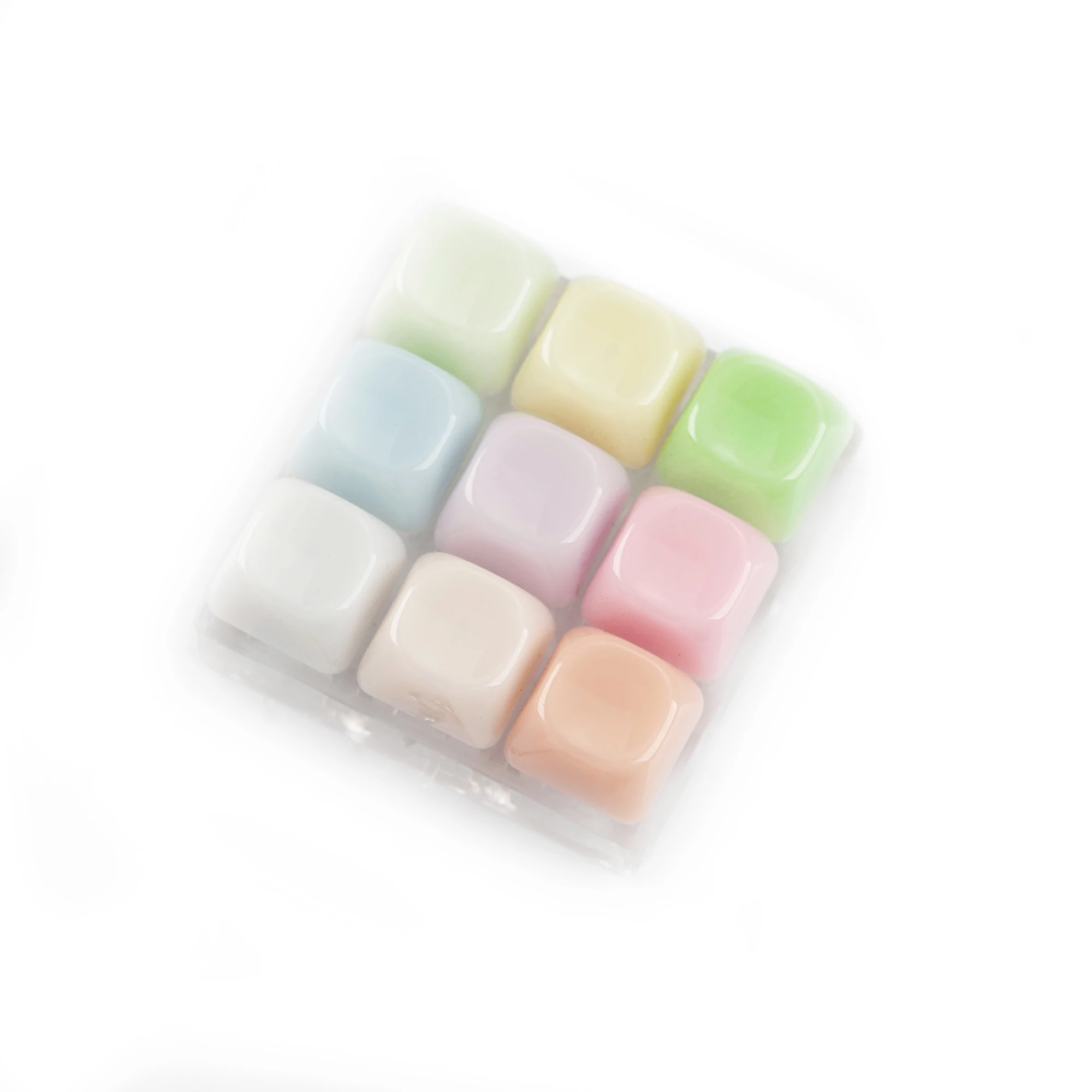 YMDK 9pcs 1u MOA Profile Macaron Color Blank Fog Keycaps for MX Mechanical Keyboards(Only Keycaps)