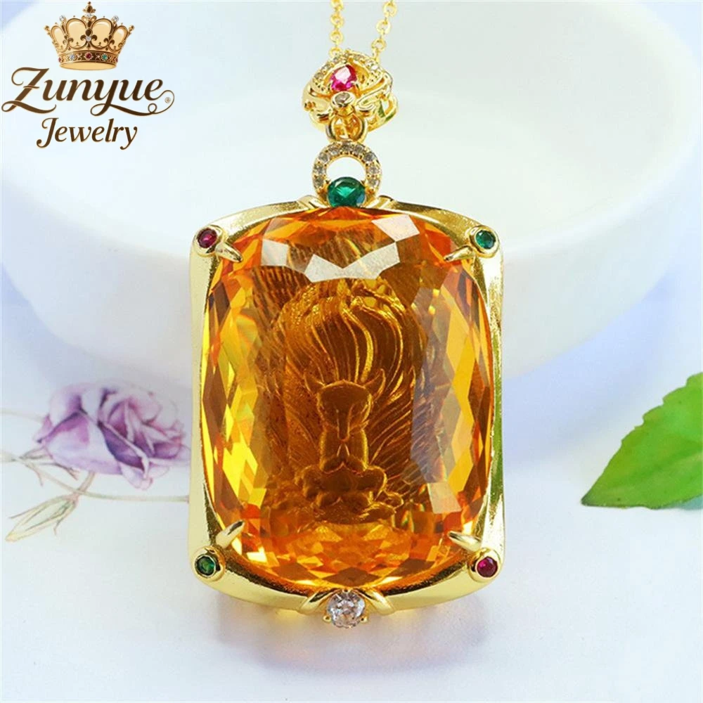 

Colored Glass Three-Dimensional Fox Inlaid Gemstone Pendant Luxury Quality Fashion Fine Jewelry Exquisite Popular Elegant Charms