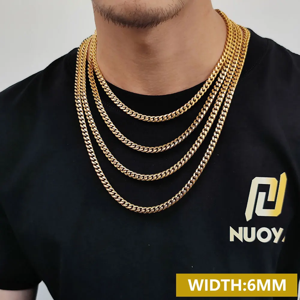 ESKEEM HIPHop Rock 6-18MM Edelstahl Cuban Choker Schmuck Miami Cuban Link Kette Halskette für Männer Frauen Dropshipping