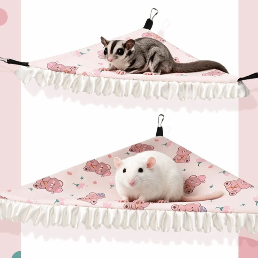 Hamaca Colgante para Mascotas con Sensación de Frescura, Transpirable, Multitamaño, Tapete de Descanso para Hámster, Diseño de Dibujos Animados, Hamaca de Una Sola Capa para Cobayas, Uso en Verano