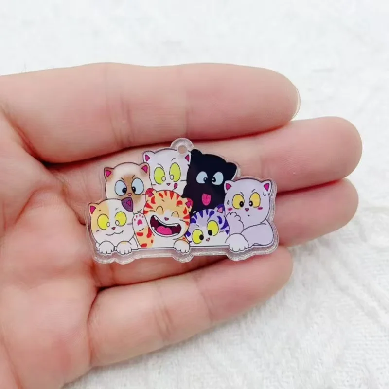 10pcs Cartoon Acrylic Kitten Jewelry Necklace Bracelet Earring Pendant Diy Jewelry Accessories Wholesale view 4