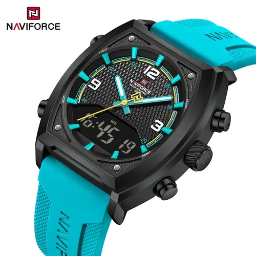 NAVIFORCE, relojes de lujo para hombre, reloj deportivo de cuarzo para hombre, pantalla LCD Dual, reloj de pulsera luminoso resistente al agua para hombre, reloj Masculino 2025