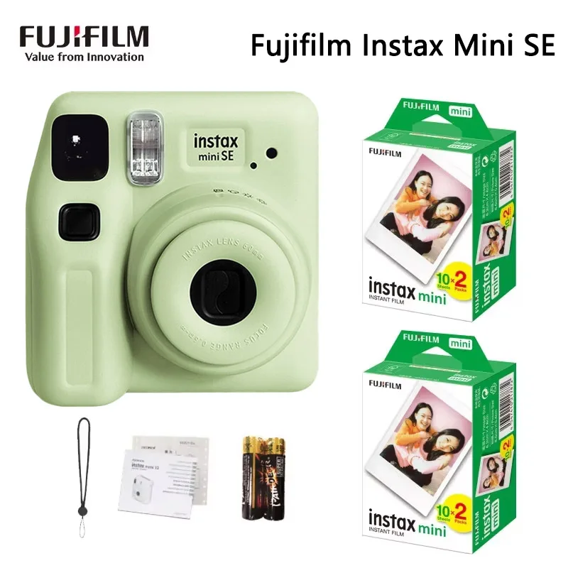

Фотобумага для камеры Fujifilm Instax Mini SE, 20/40 листов, с автофокусом, ремешок на запястье, подарок на день рождения для девочки, новогодний подарок ﻿