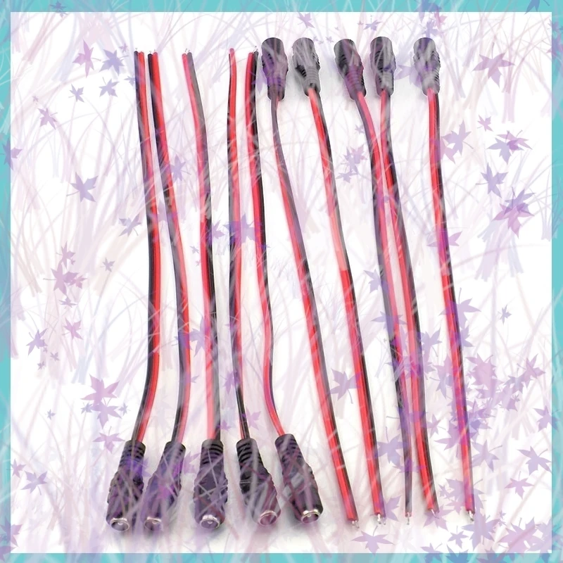 1/2/5/10pcs DC Female Plug Power Extension Cable Adapter 5.5x2.1mm Jack Connectors  For CCTV Camera LED Strip DC Wire Cord C4