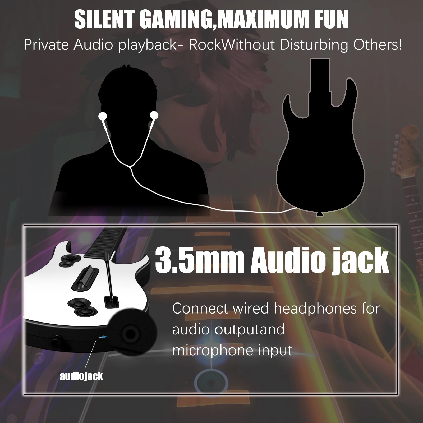 جيتار ألعاب لاسلكي 3 في 1 2.4G لجهاز Xbox One/Series X & PC (Rockband 4/Fortnite)، يتطلب وحدة تحكم Xbox