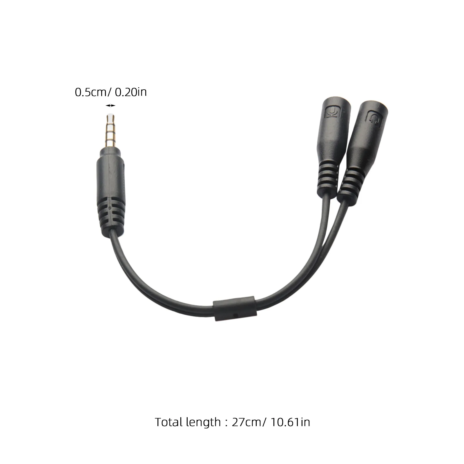 3.5mm Stereo Audio Male to Dual Female Headphone Microphone Y Splitter Adapter for Laptop Pc Portable 4 Position Combo Jack