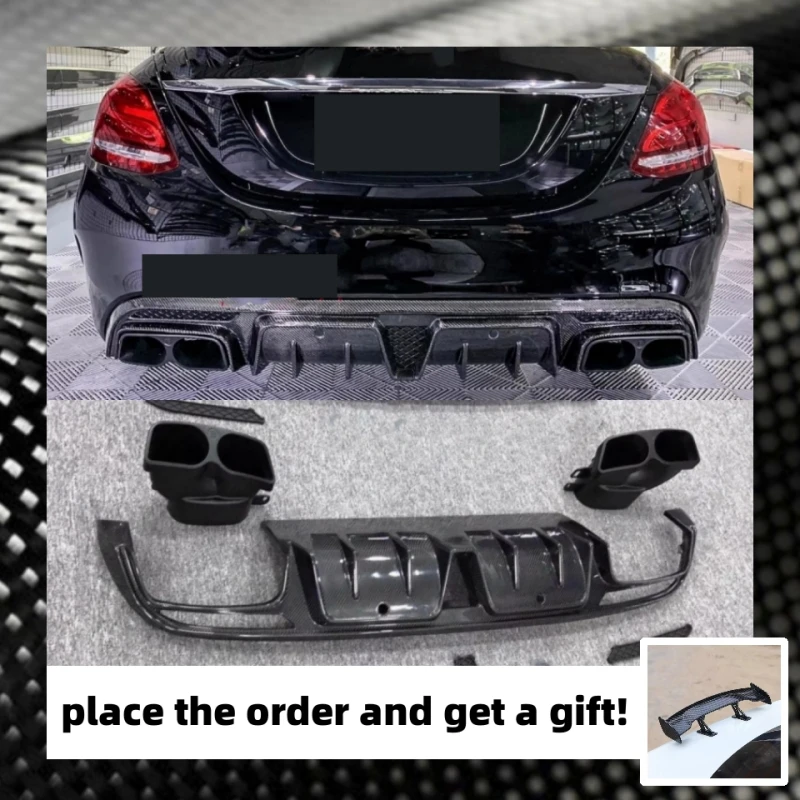 

For Mercedes Benz C Class C63 Modified Carbon Fiber Rear Lip Tail Throat Rear Spoiler Car Body Kit
