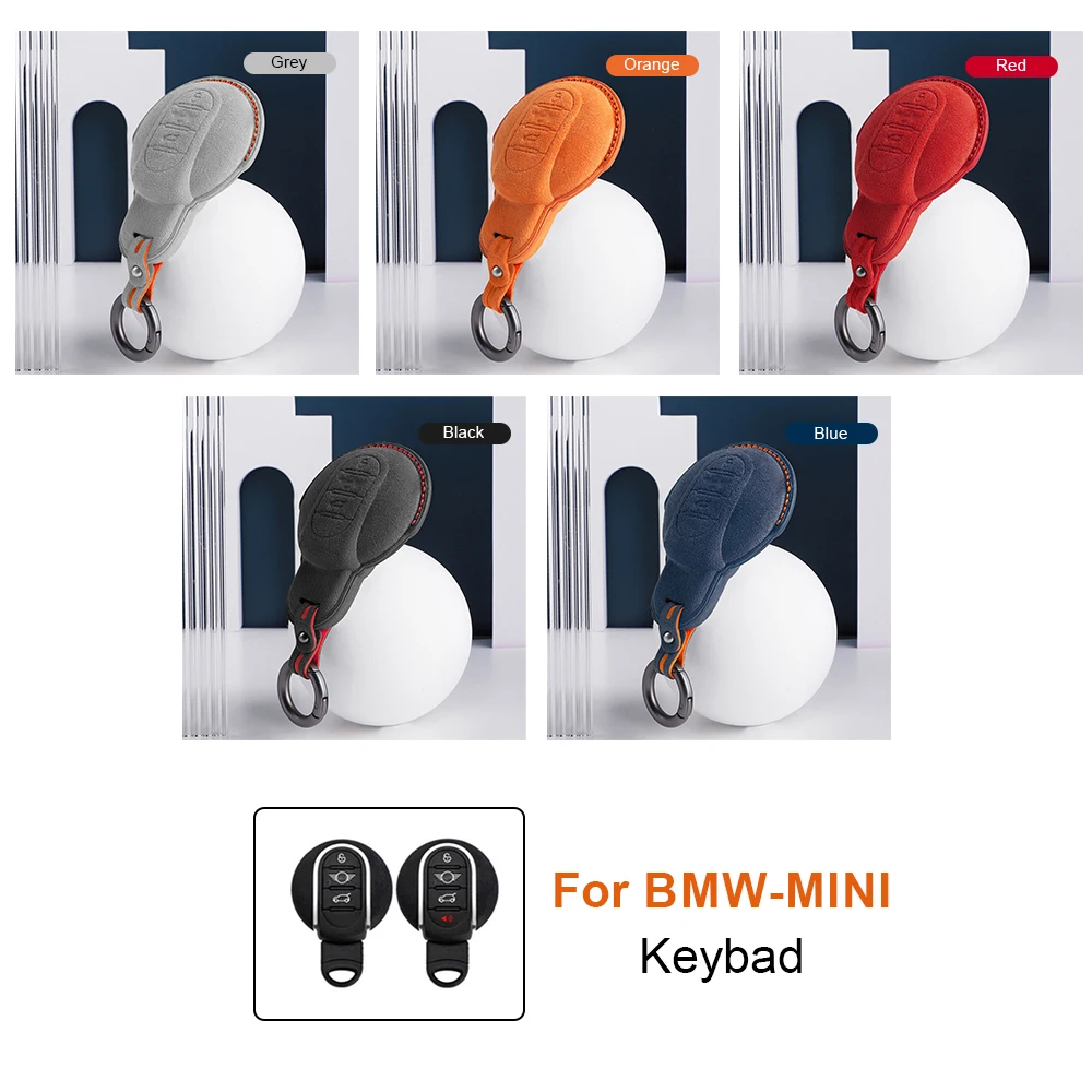 Car Remote Key Case Cover Shell for BMW Mini Cooper S Clubman F54 F55 F56 F57 F60 Countryman Italy Super Suede Fob Keychain - view 2