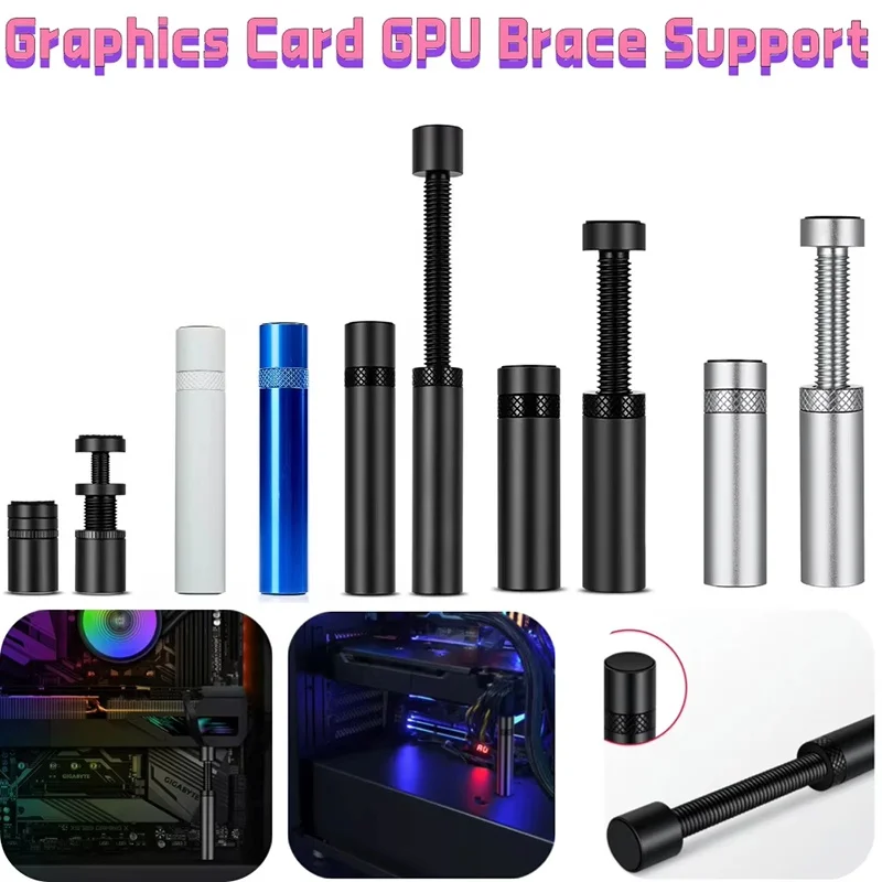 Graphics Card GPU Brace Vertical Telescopic Anti-Slip Support Aluminum Alloy Adjustable Video Card Sag Holder Bracket GPU Stand