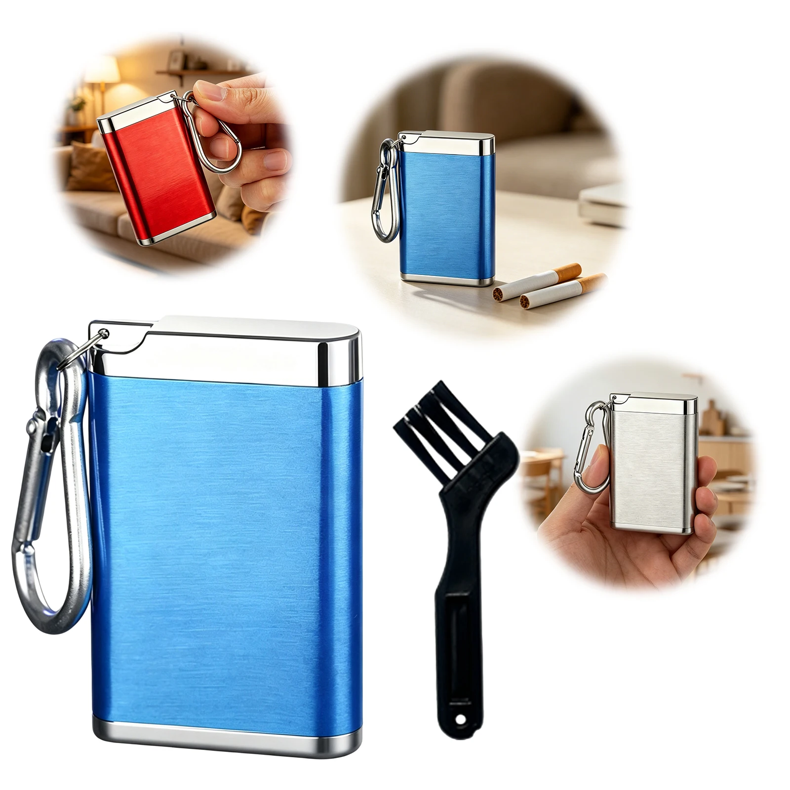 Metal Portable Ashtray Outdoor Cigarettes Ashtray Smokeless Windproof for Travelling Camping Picnic Indoor Home Sand