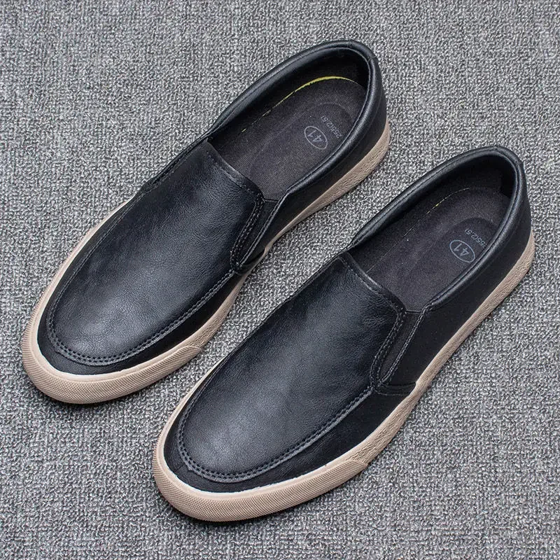 Man Casual Shoe Slip-on New In Leather Shoes for Men Fashion 2024 Size 45 High Quality Shipping Free Common Elegant Delivery Pu