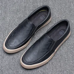 Man Casual Shoe Slip-on New In Leather Shoes for Men Fashion 2024 Size 45 High Quality Shipping Free Common Elegant Delivery Pu