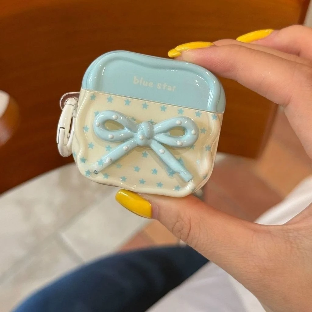 ثلاثية الأبعاد القوس سماعة شحن غطاء لطيف ل AirPods 1 2 3 Pro pro2 pro3 سماعة لاسلكية بلينغ سلسلة هدية #4