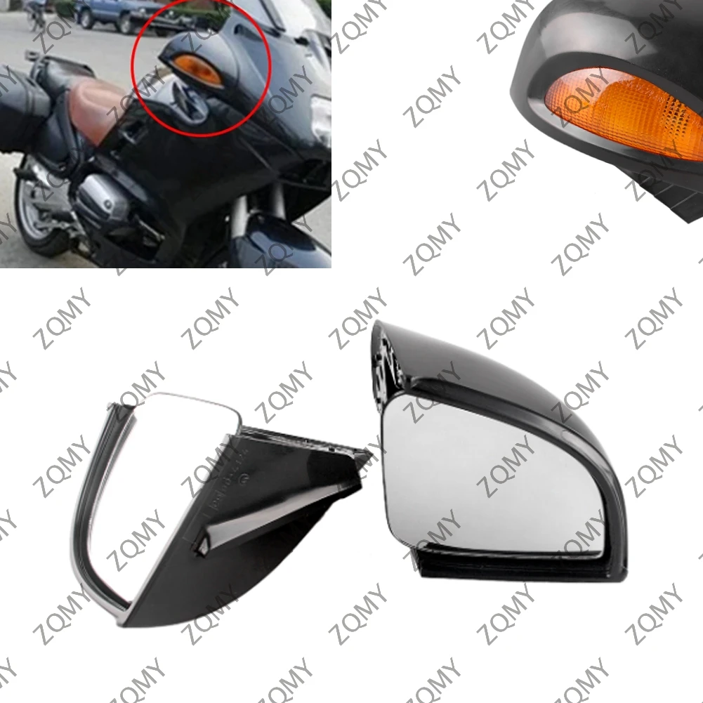 Motorbike Rearview Rear View Side Mirrors Turn Signals Indicator Lamp For BMW R1150RT 2001-2005 Pair Motorbike Spare Parts