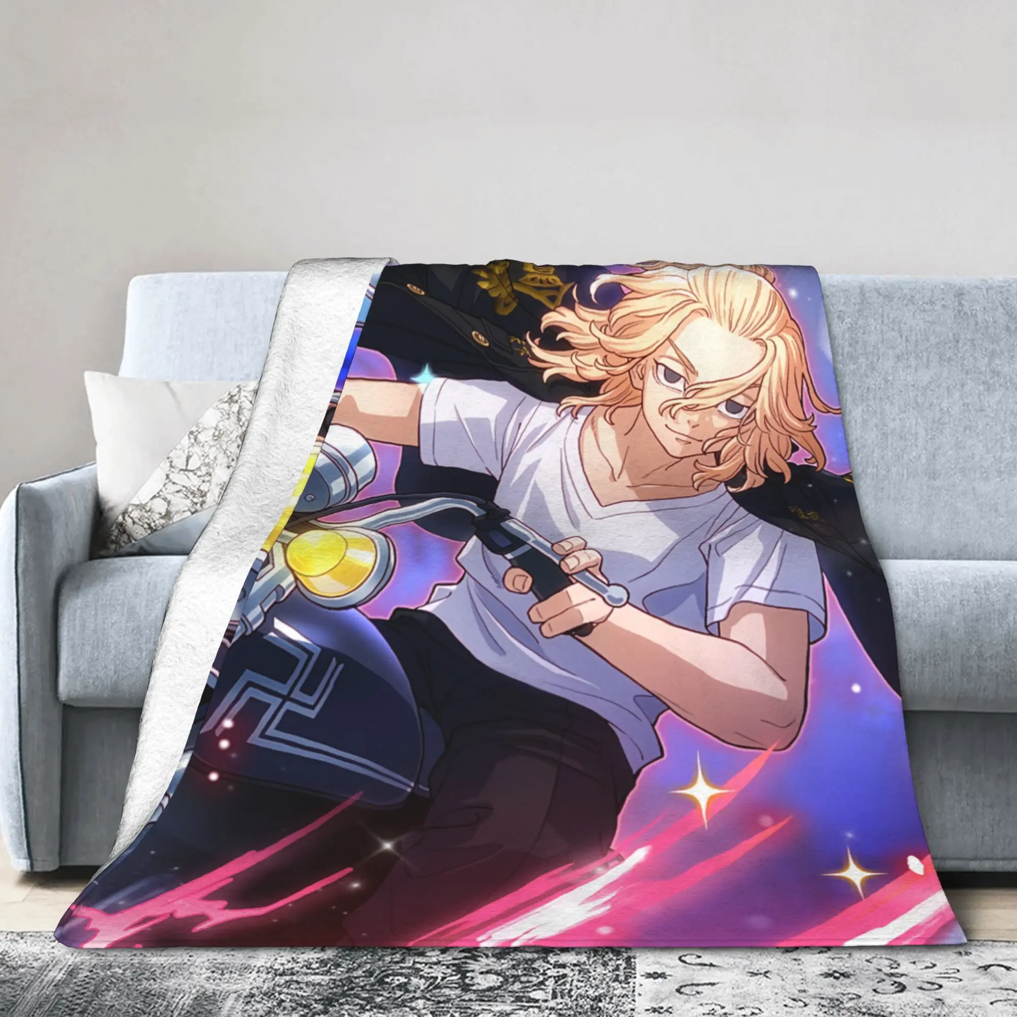 Mikey Tokyo Revengers Anime Blanket Cover Fleece  Super Soft Throw Blanket for Bedroom Sofa Bedspread
