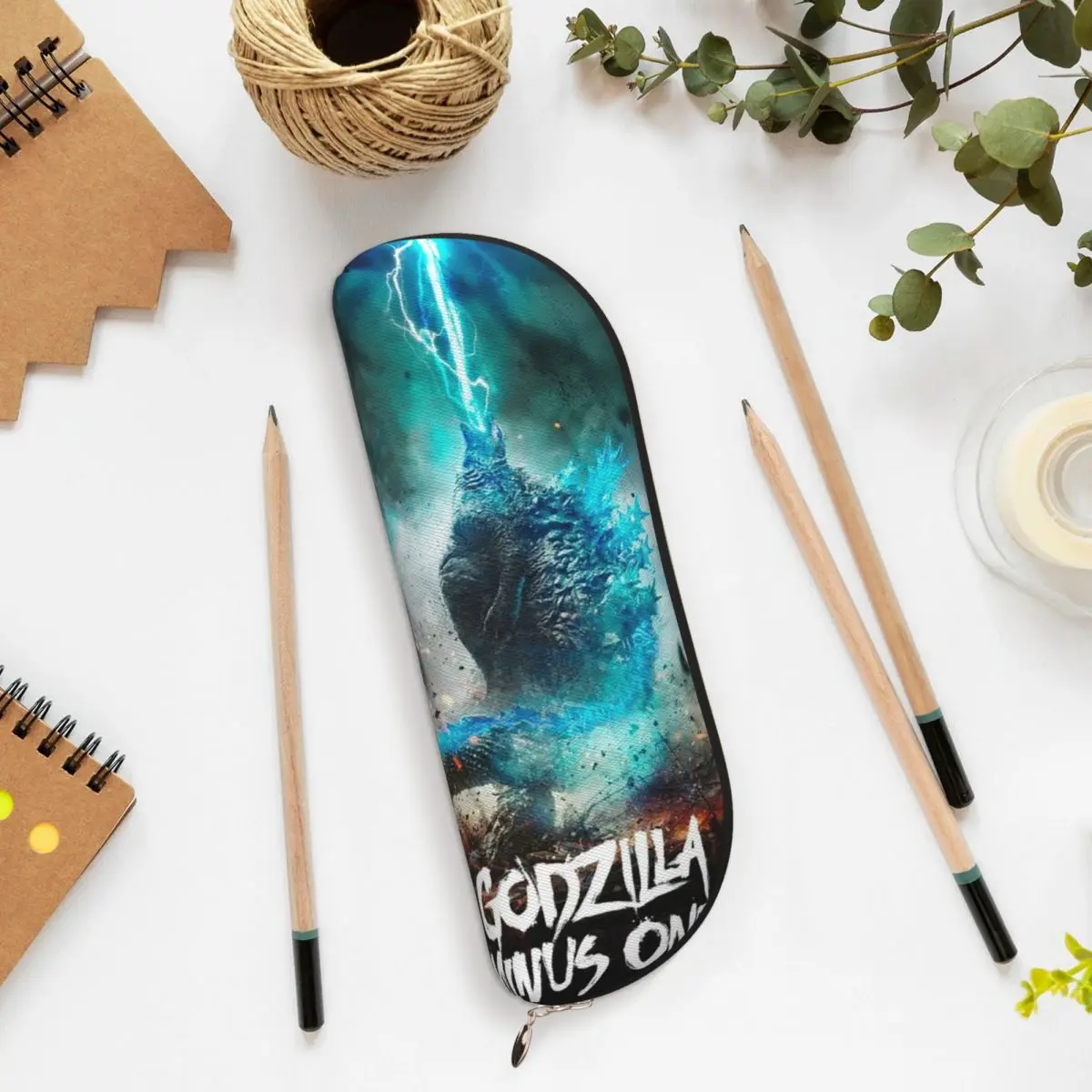 Godzillaed Minus One Half Face Movie Poster Monster King Pencil Cases Pen Holder Large Capacity Pen Box Pencil Bag for Boys Girl view 6