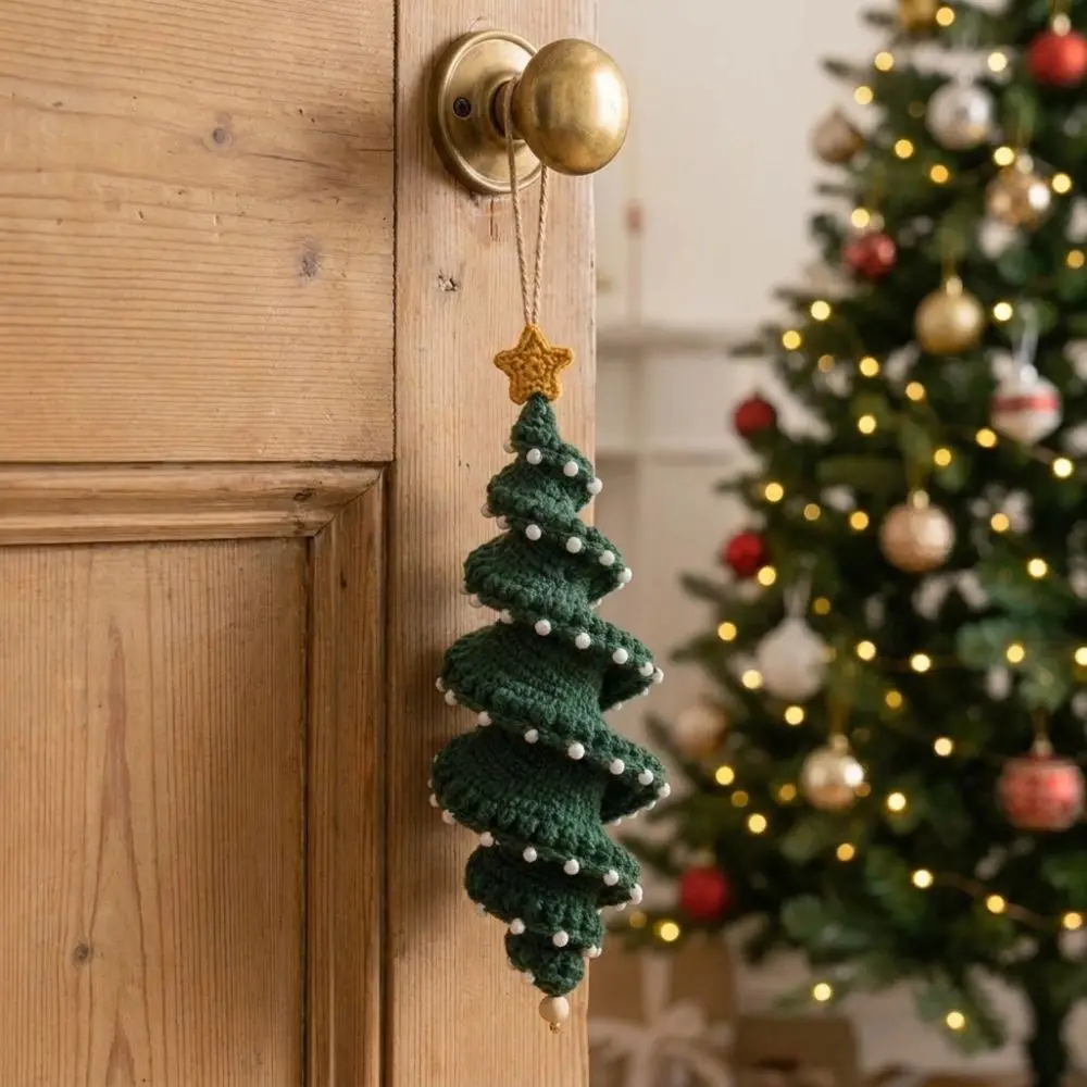 Spiral‑Shape Christmas Crochet Ornament Set Handmade Gift Soft‑Yarn Snowman Spiral Crochet DIY Kit Beginner Friendly