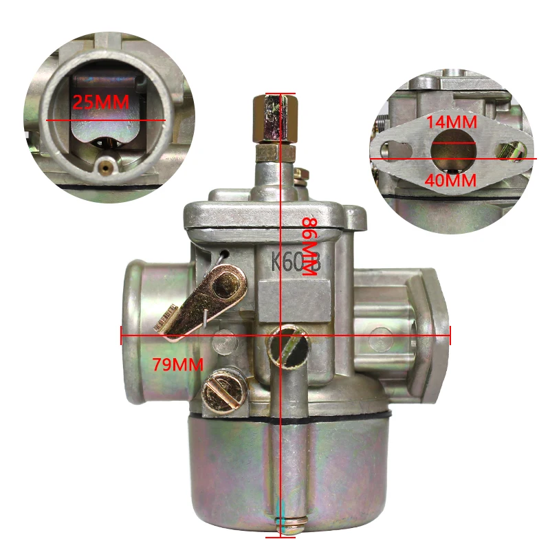 High Quality Motorcycle Carburetor K60B For A100 CBZ CG125 CG150 K60B Carb