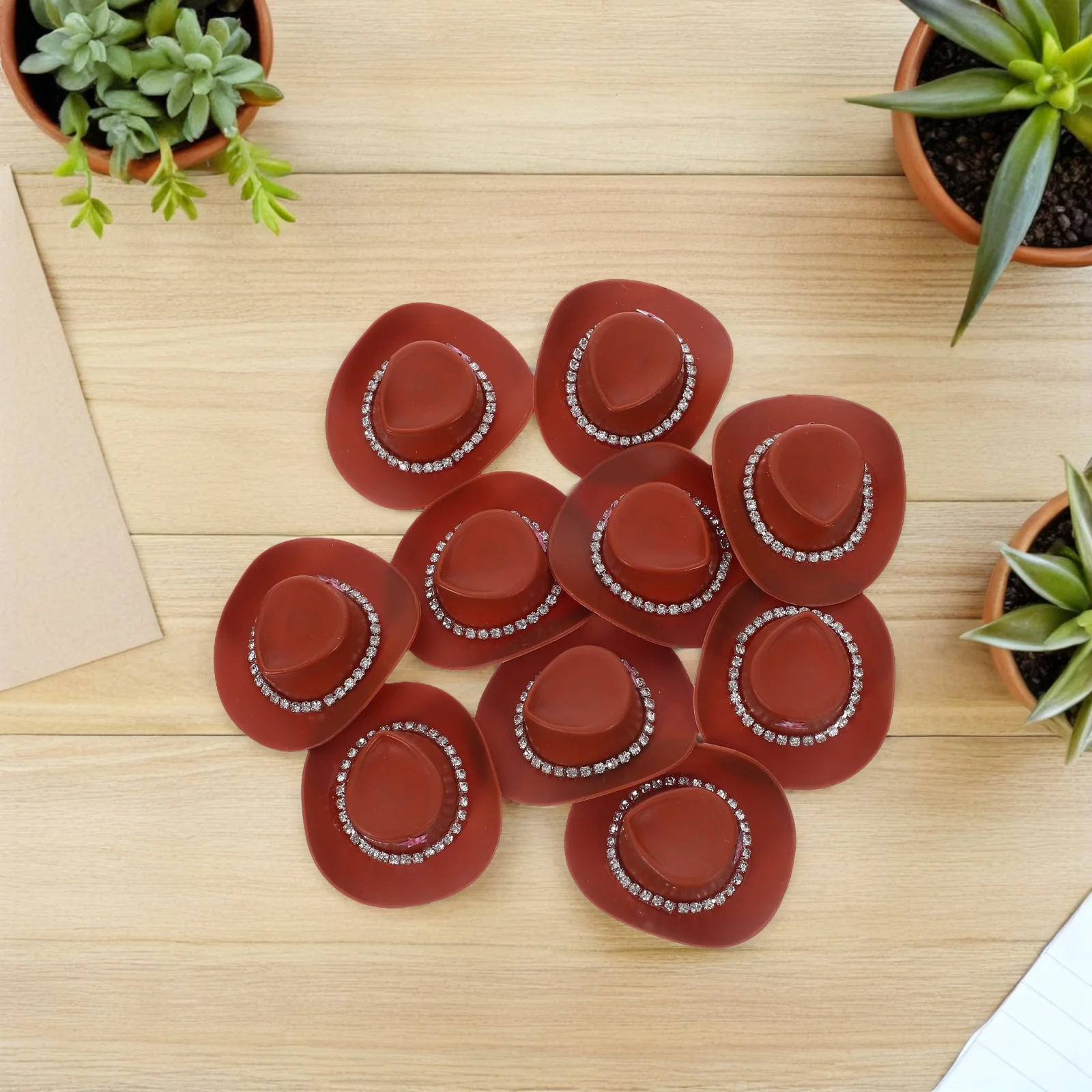 10 قطعة قبعات رعاة البقر الديكور قبعات رعاة البقر الغربية الصغيرة مع سلسلة وحيد القرن للحرف اليدوية كب كيك القبعات العالية DIY بها بنفسك اكسسوارات #4