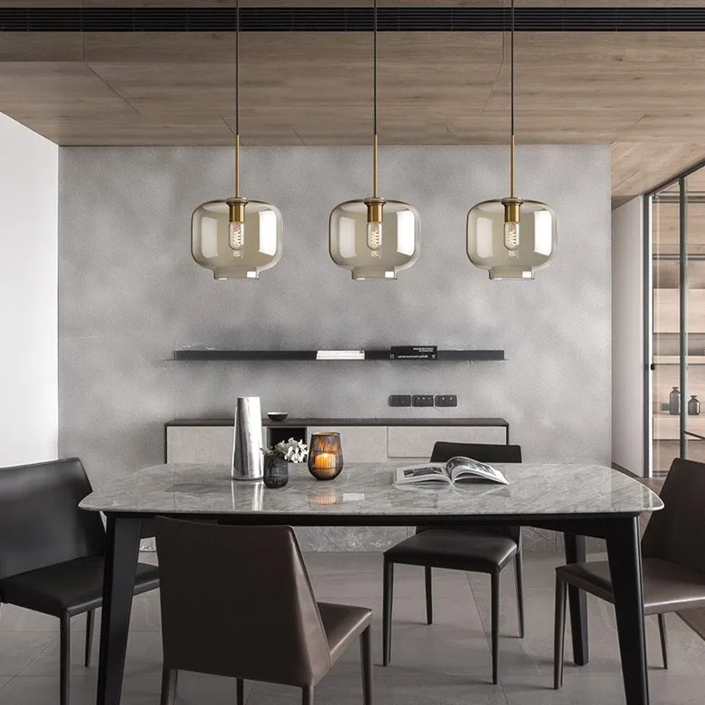 

Простая и современная стеклянная люстра для ресторана, креативное кафе-бар, ресторан, люстра, украшение интерьера, освещение, хит продаж