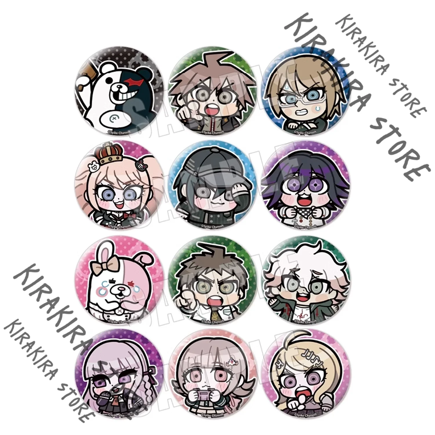 Kirigiri Kyoko Kaede Akamatsu Monomi Q نسخة شارة Danganronpa دبوس الصدر صفيح شعار بروش رسمي حلية كوميك كون