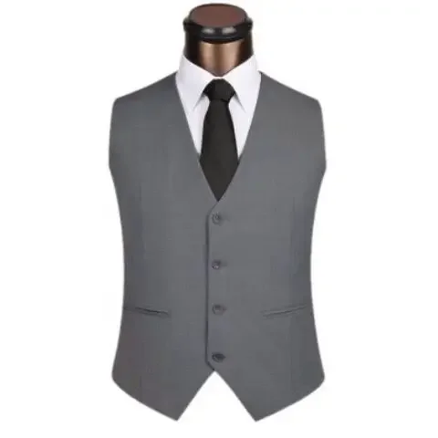 New Arrival Vests for Men Slim Fit Mens Suit Vest Male Waistcoat Casual Sleeveless Formal Business Jacket