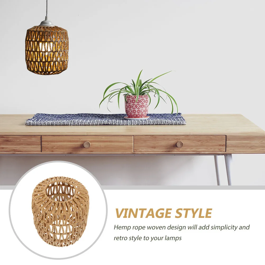 

2pcs Woven Hanging Lamp Ceiling Light Imitation Rattan Lampshade Fixture Rustic Farmhouse Decor High Temp Resistant Easy