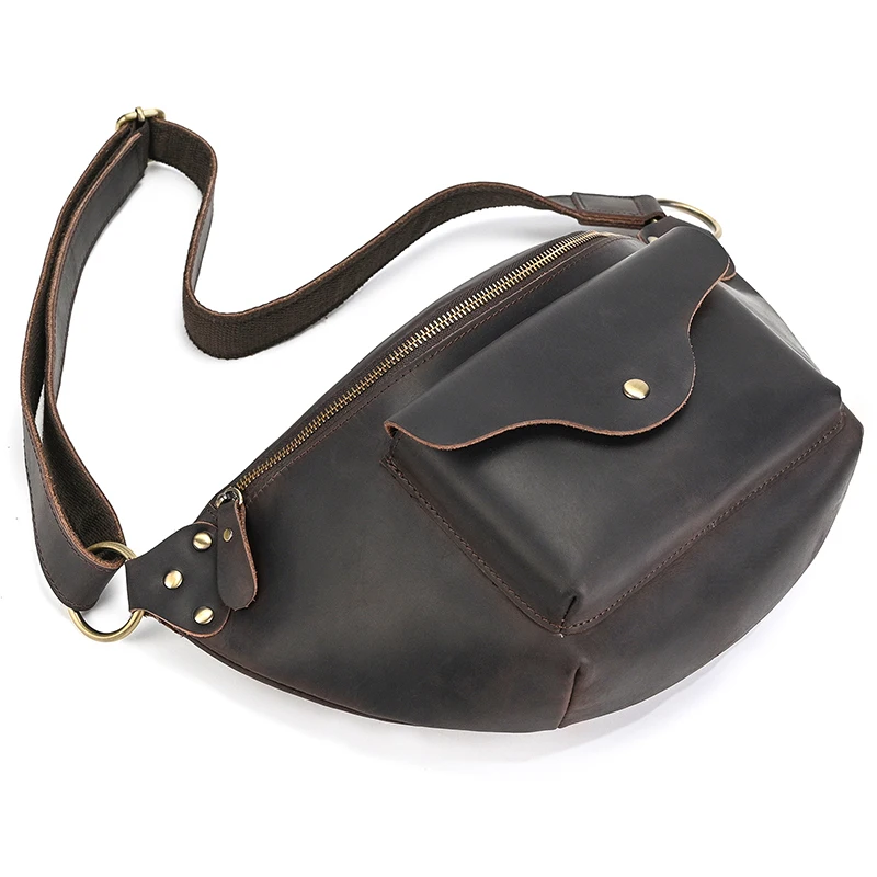

Crazy Horse Leather Waist Bag For Men Male Genuine Leather Waist Pack Fanny Pack Belt Pouch For Man Crossbody Bags For Phone