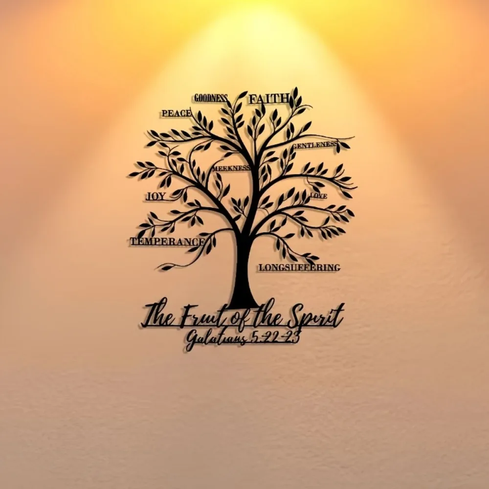 CIFBUY Metal Wall Art Tree Sign Abstract Iron Wall Decor for Living Room Bedroom Office Farmhouse Rustic Home Hanging Ornament