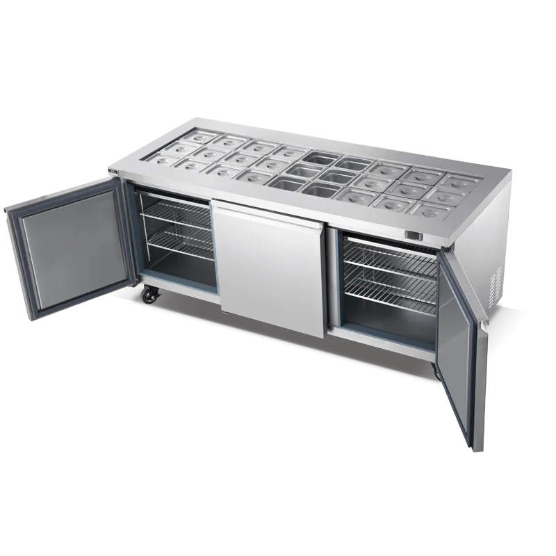 Commercial Stainless Steel Kitchen Refrigeration Equipment Salad Workbench Refrigerator for Hotel Restaurant