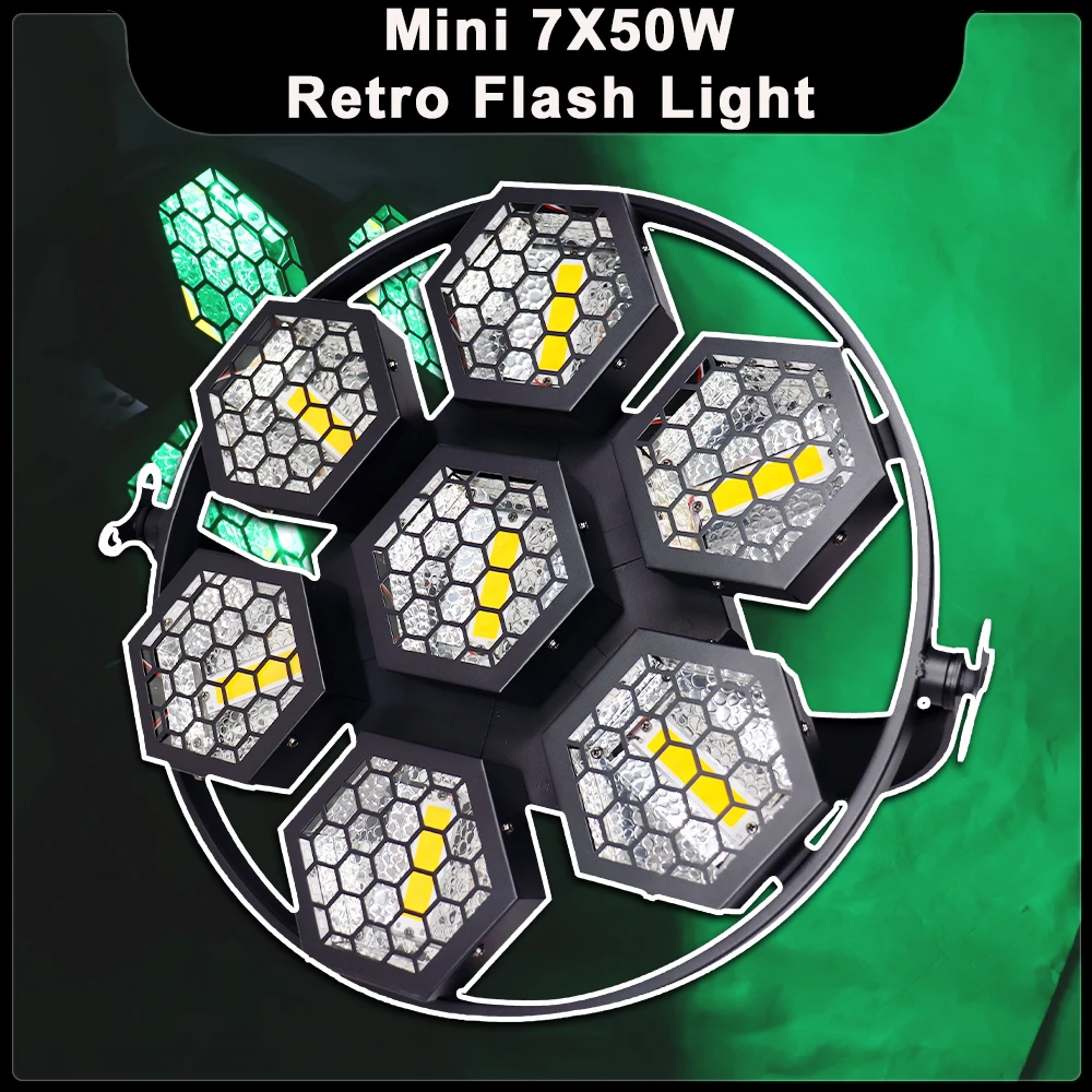 

2024 New Mini 7X50W RGB LED RGB Retro Light Wall Wash Strobe Flash Effect DMX For DJ Disco Party Club Bar Satge Effects Lamp