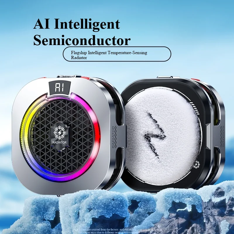 New mobile phone cooler with AI intelligent temperature cont