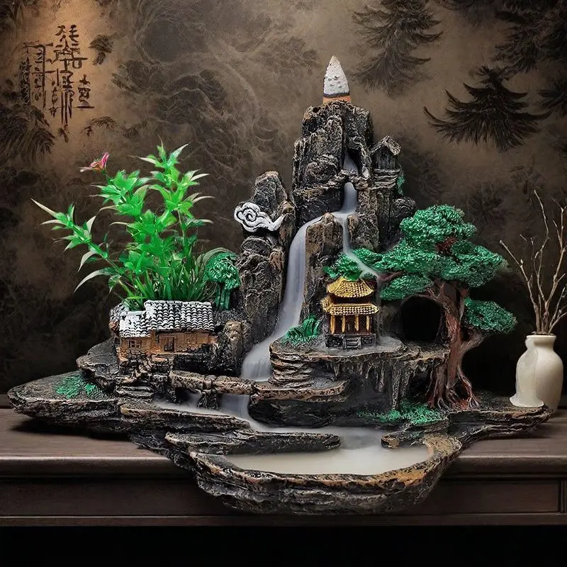 

Creative Feng Shui Reverse Flow Incense Burner Luxury Home Decor Incense Burner Mountain Stream Decorative Incense Figurines