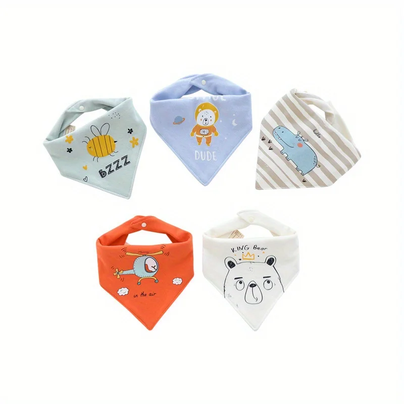 5pcs Triangle towel baby drool towel newborn children baby bib waterproof bib boys and girls bib,