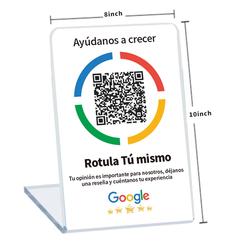 

Custom Google Business Plaque with the attached logo Social Media Display Review QR Code Display Acrylate Sign or Payment Sign