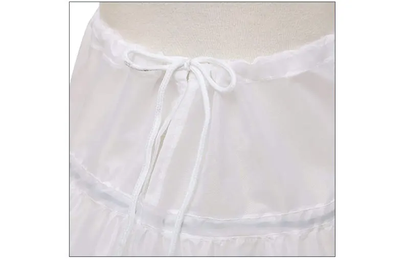 Jupon Blanc Ligne A pour Enfant, 3 Cerceaux, une Couche, Garniture en Dentelle Crinoline, Robe de Fille à Fleurs, Sous-Jupe, Taille artificiel astique