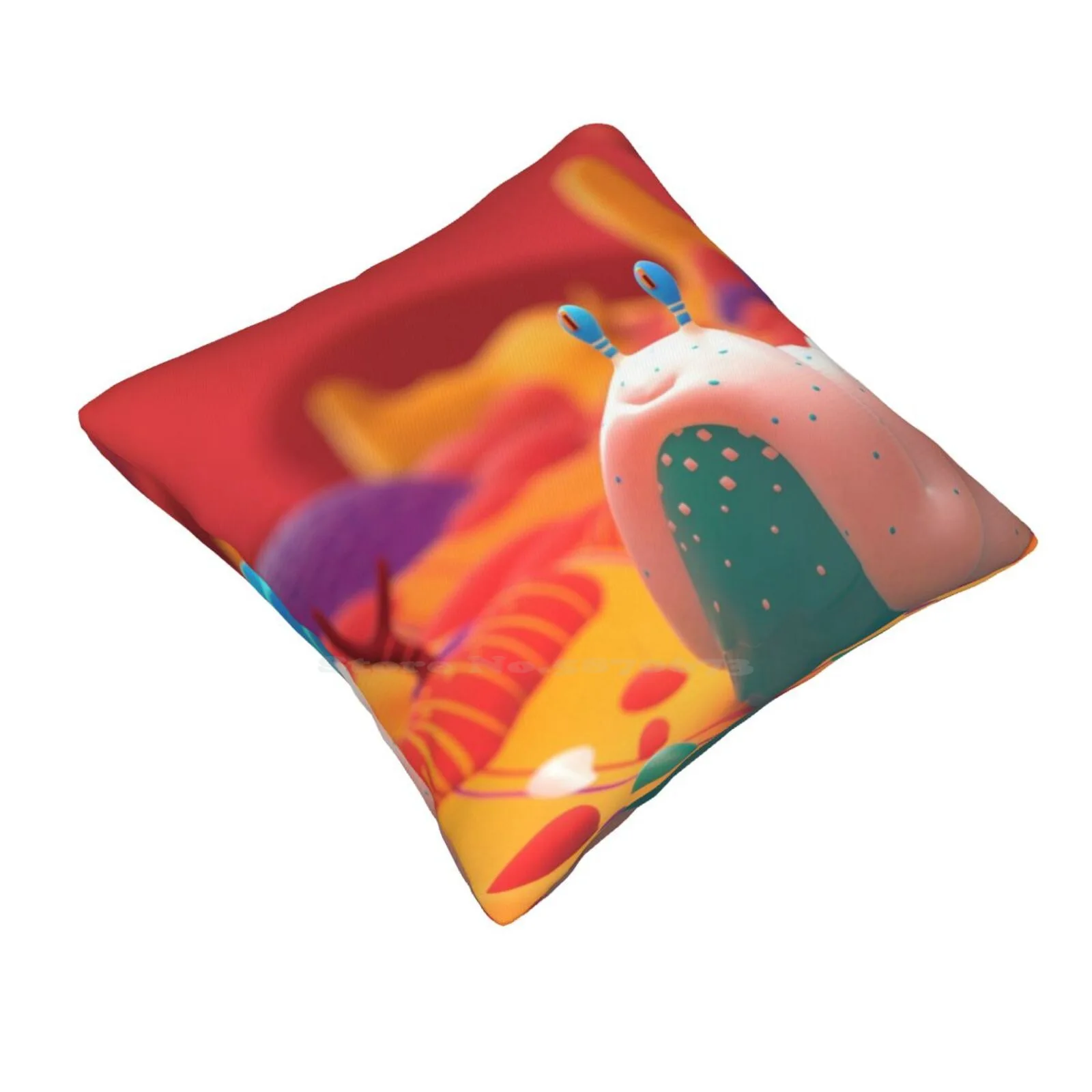 Afternoon Stroll Soft Comfortable Pillowcase Underwater Ocean Nudibranch Sea Slug Snail Coral Red Warm Vivid 3D Colorful