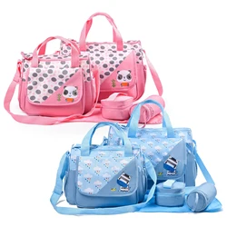 Sac à langer étanche de grande capacité pour maman et bébé, sac à langer, sac multifonction portable léger, ensemble de 5 pièces