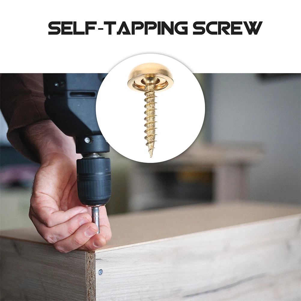 

8pcs Decorative Screw Caps 15mm Brass Tapping Screws Cover Furniture Wood Hidden Imperfections Long Lasting Quality