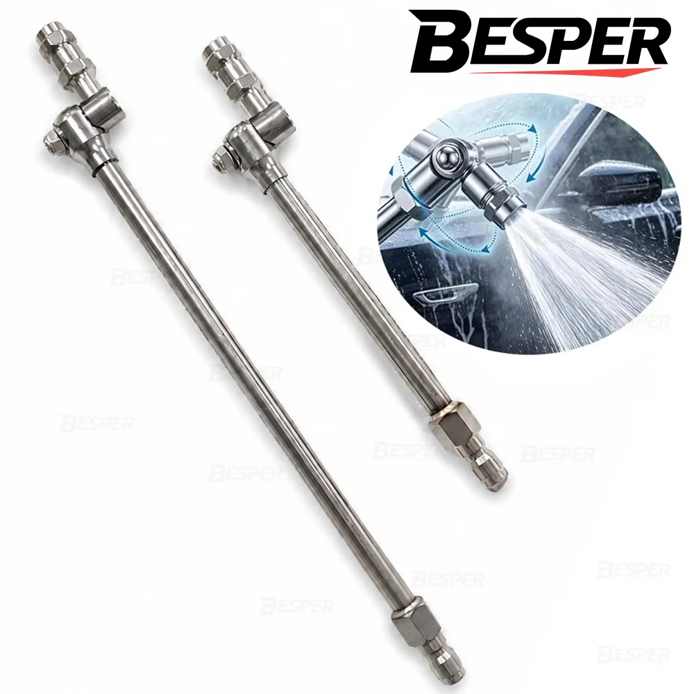 360 Swivel AC Cleaning Wand, 25 Fan Spray Nozzle, 1/4" Quick-Connect, Universal, Wide-Angle Spray for HVAC Coils, Car Cleaning