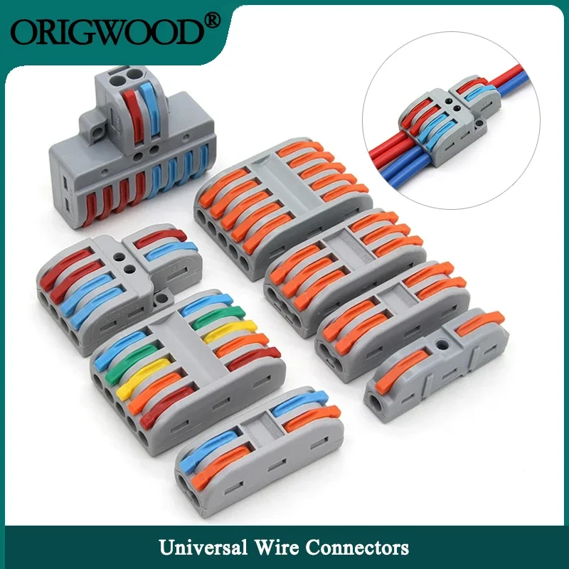 

1~100pcs Quick Universal Wire Connectors Compact Splicing Wiring Cable Connection 0.08-4.0mm2 Push-in Conductor Terminal